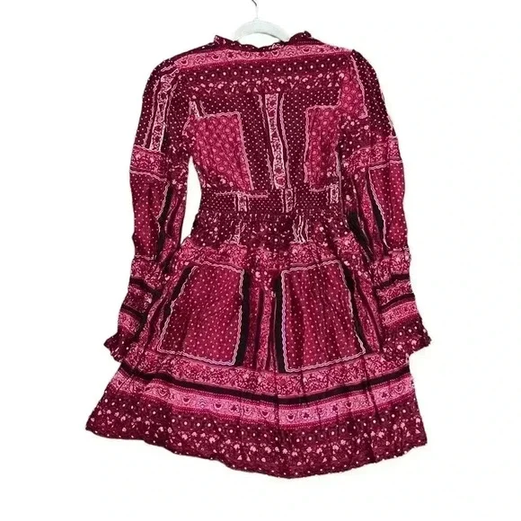 Altar'd State Dresden Fit and Flare Patchwork Print Mini Dress Size XS - Picture 3 of 7